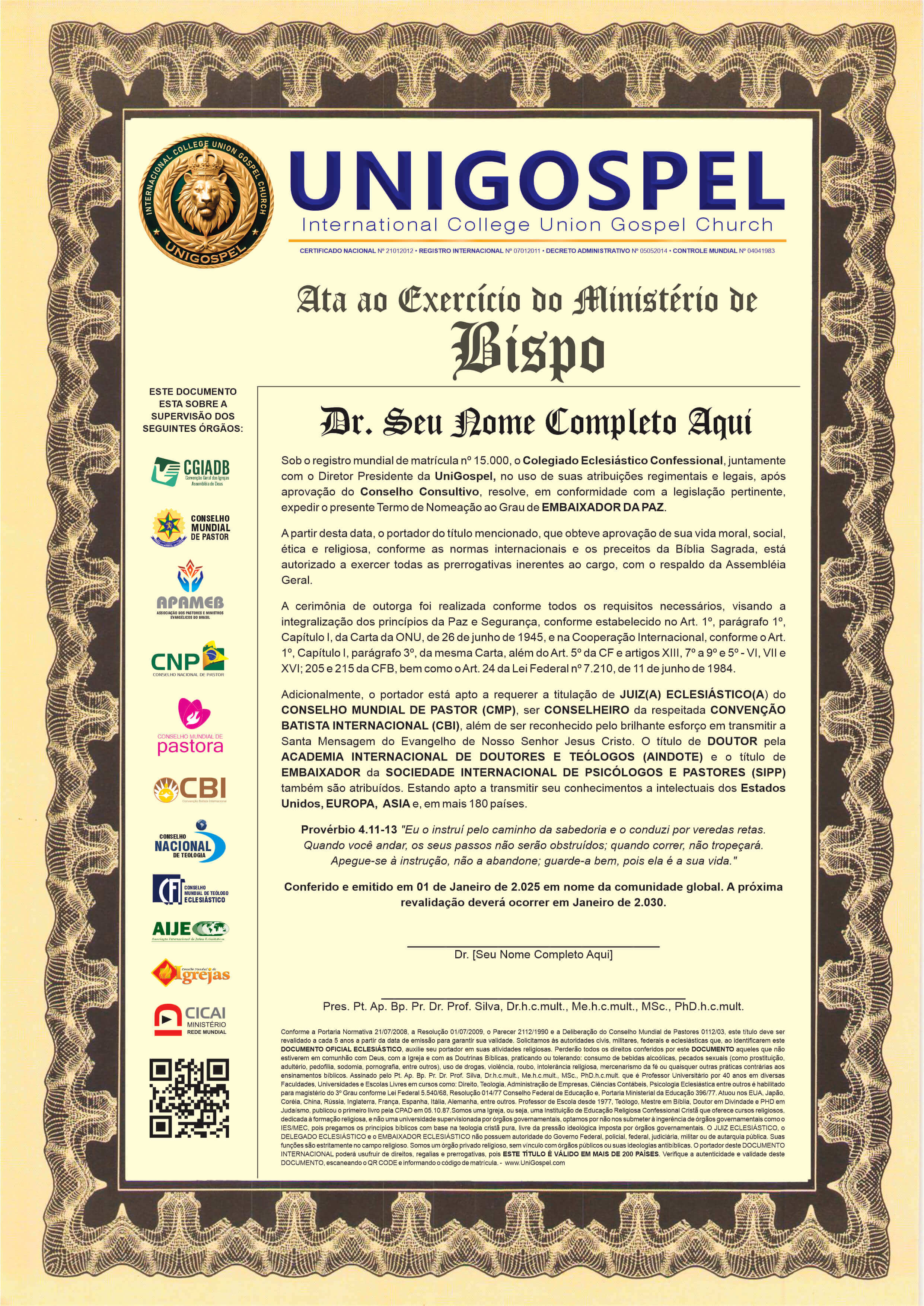 Ata de Ministério de Bispo