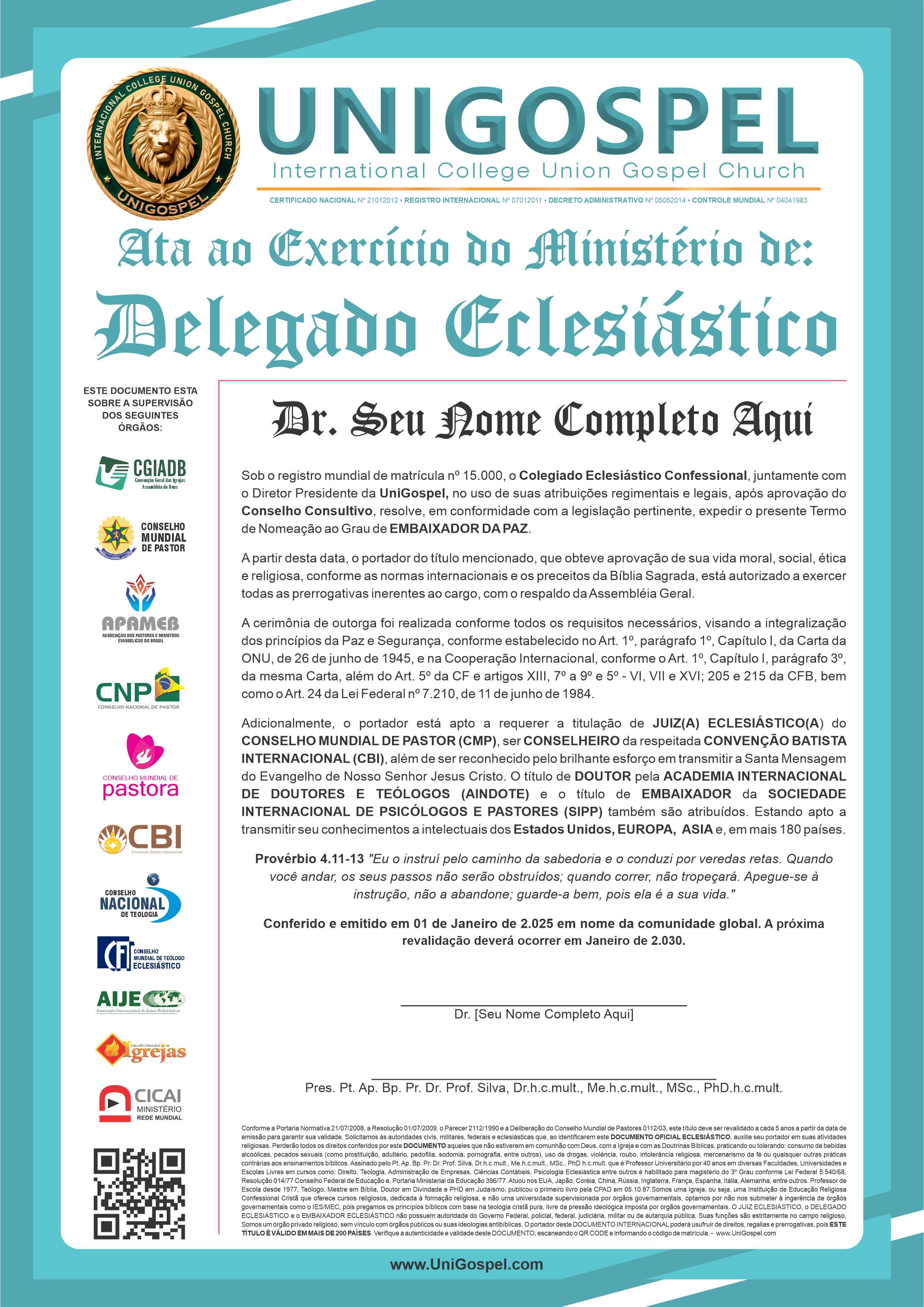 Ata de Delegado Eclesiástico