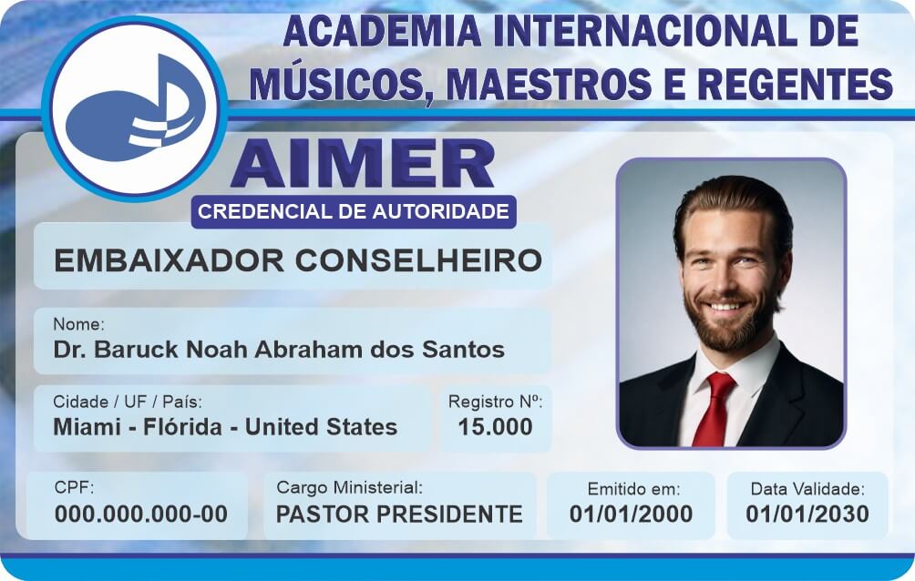 Credencial Academia Internacional de Músicos, Maestros e Regentes
