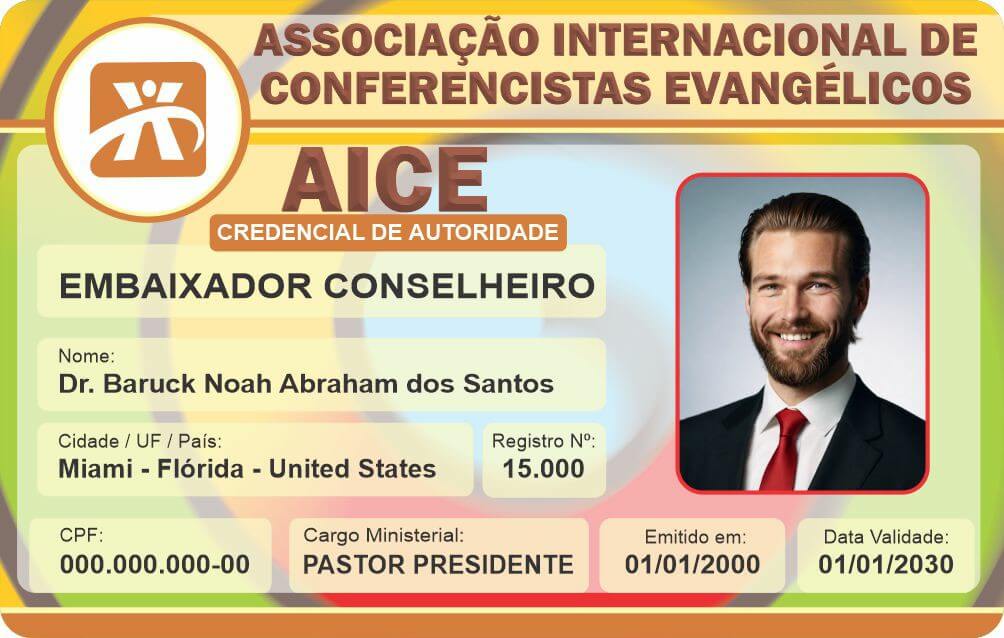 Credencial Associação Internacional de Conferencistas Evangélicos