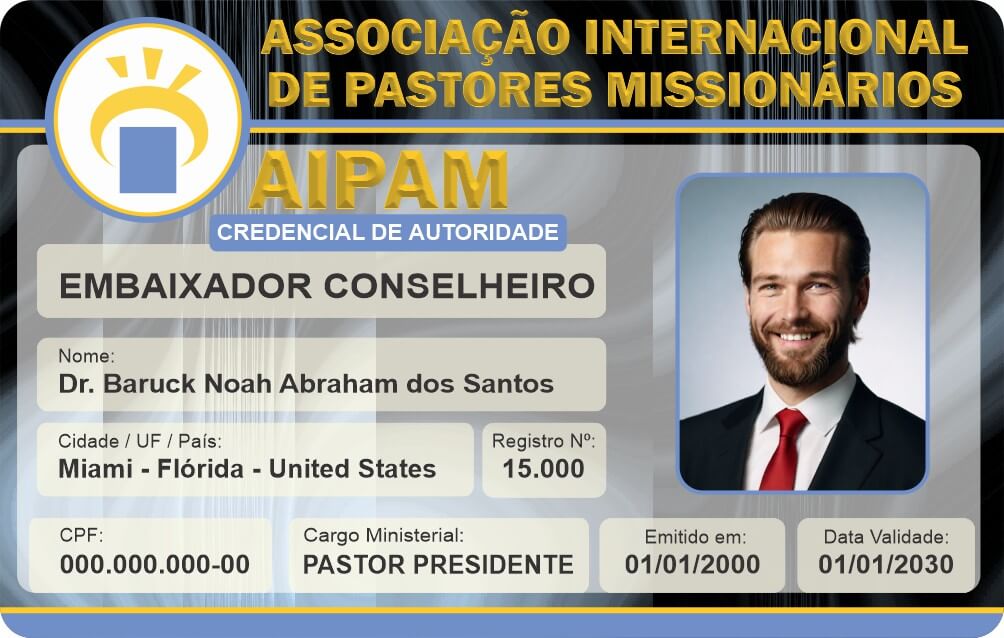 Credencial Associação Internacional de Pastores Missionários