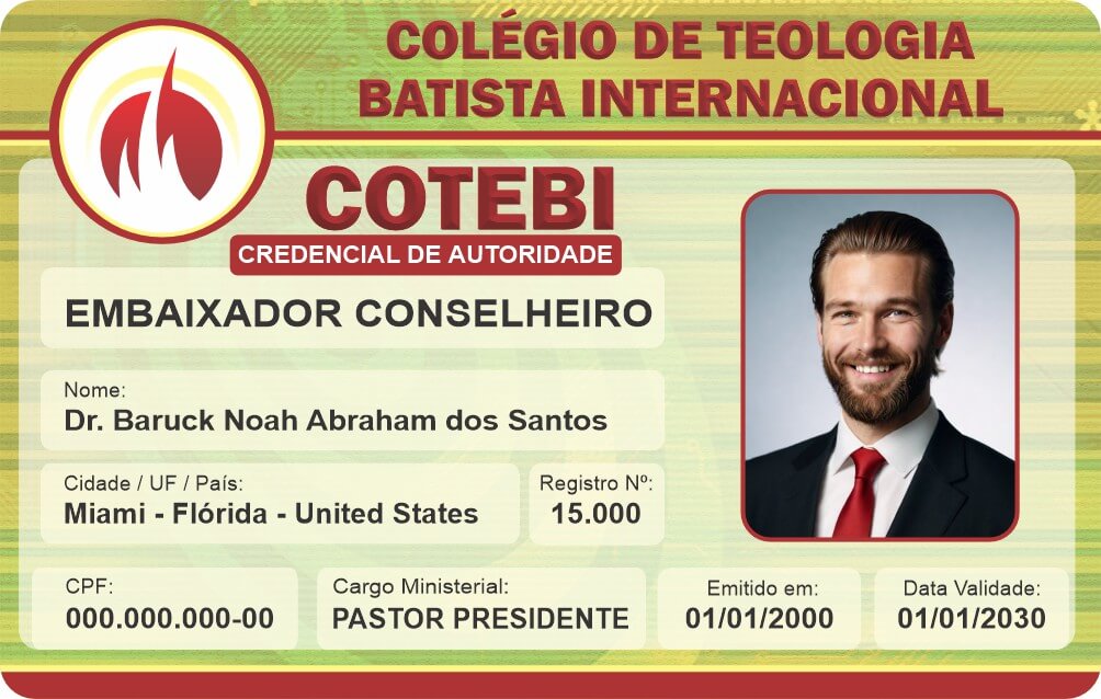 Credencial Colégio de Teologia Batista Internacional