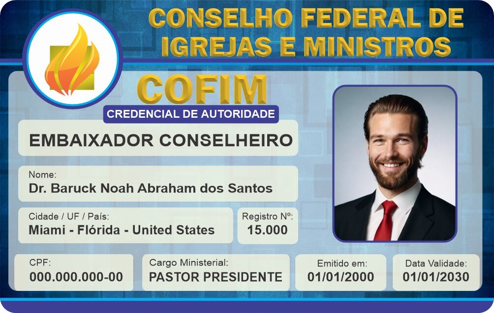 Credencial Conselho Federal de Igrejas e Ministros