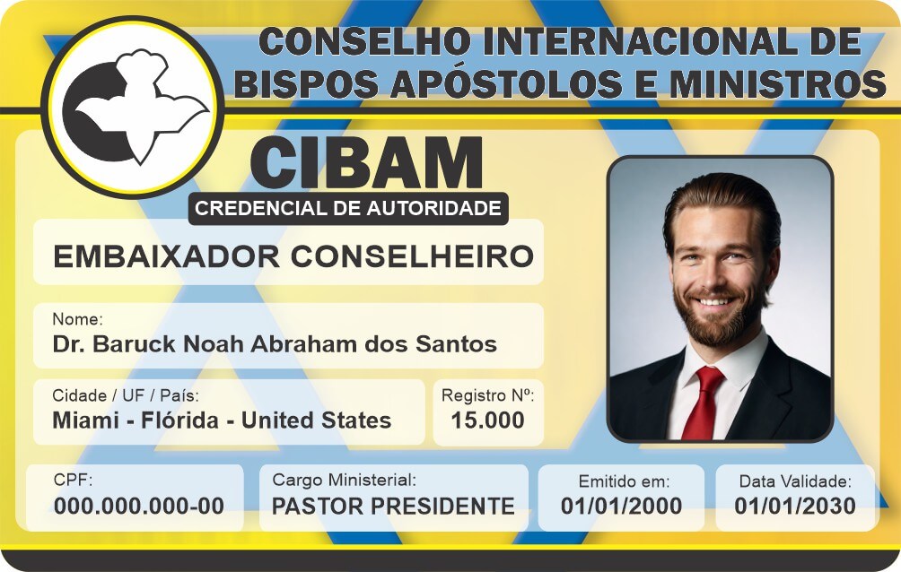 Credencial Conselho Internacional de Bispo, Apóstolos e Ministros