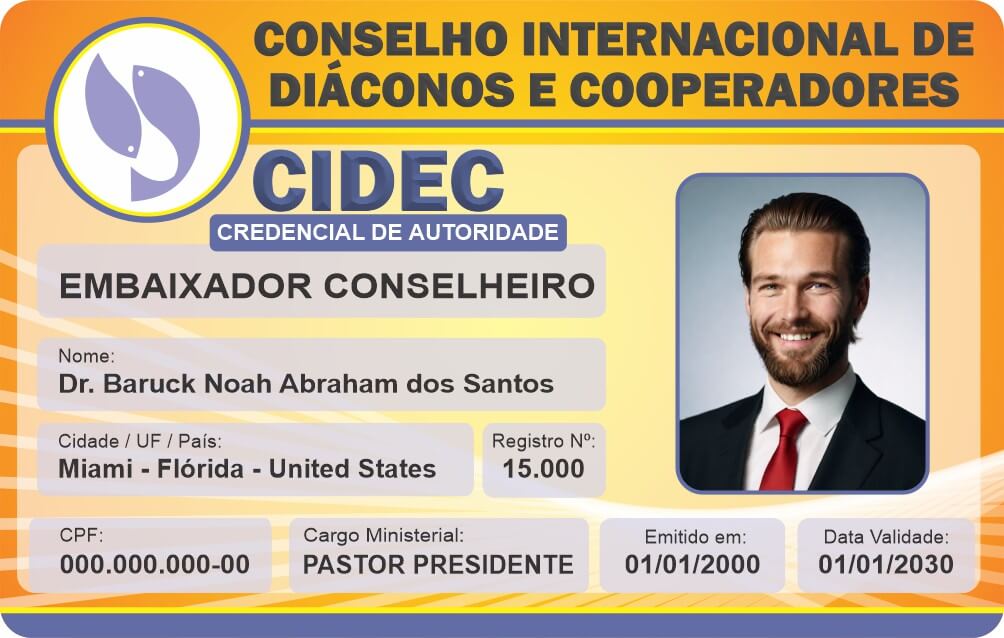 Credencial Conselho Internacional de Diáconos e Cooperadores