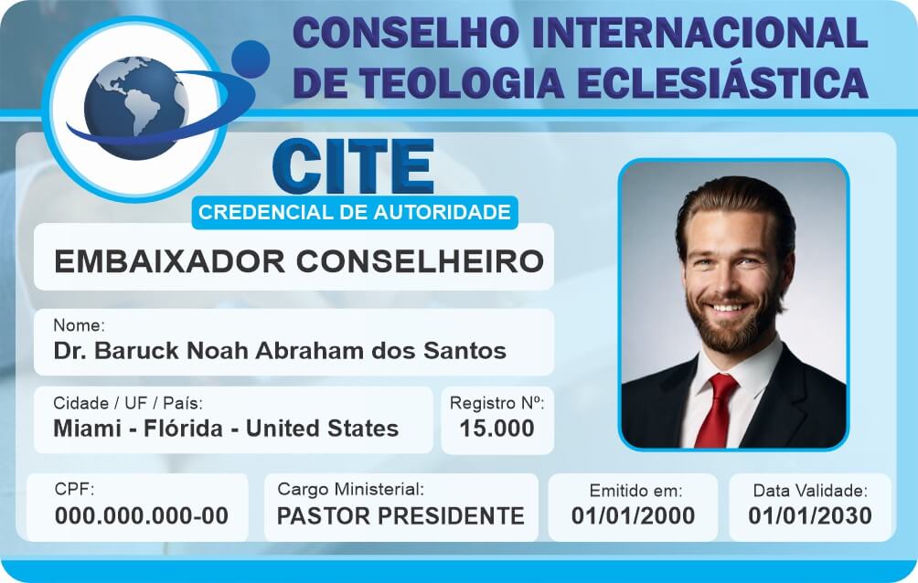 Credencial Conselho Internacional de Teologia Eclesiástica