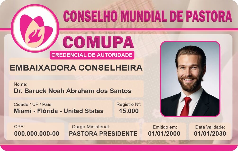 Credencial Conselho Mundial de Pastora