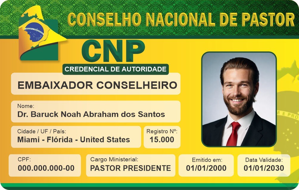 Credencial Conselho Nacional de Pastor