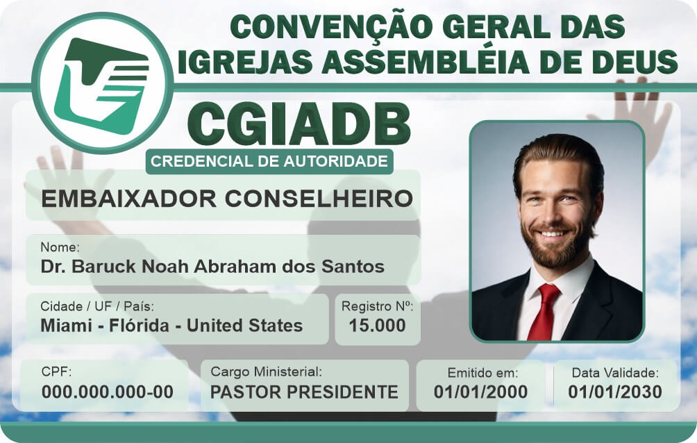 Credencial Convenção Geral das Igrejas Assembleia de Deus