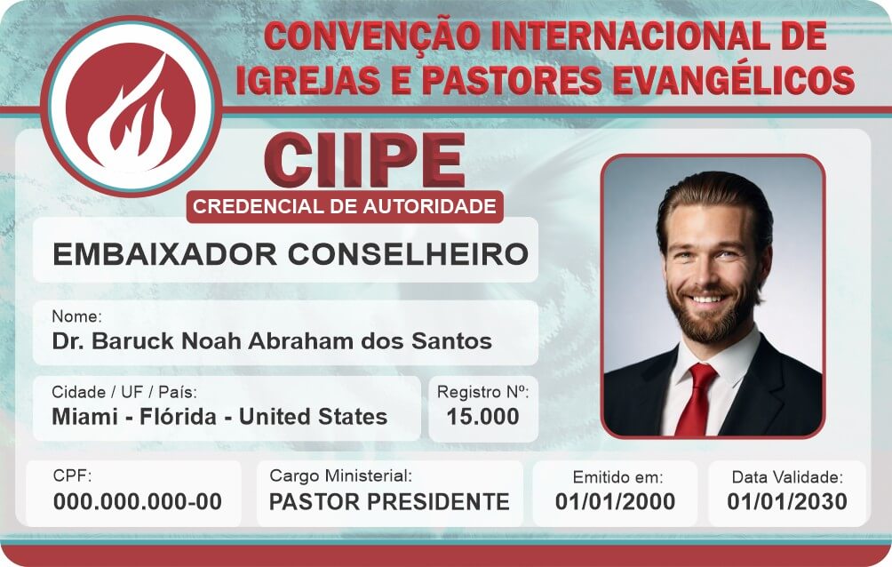 Credencial Convenção Internacional de Igrejas e Pastores Evangélicos