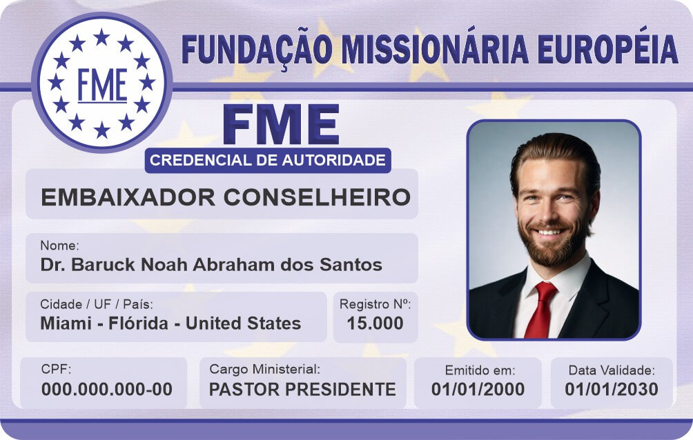 Credencial Fundação Missionária Europeia