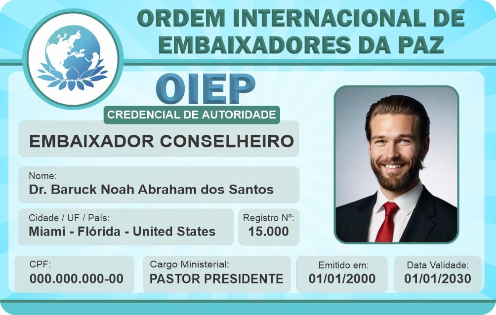 Credencial Ordem Internacional de Embaixadores da Paz