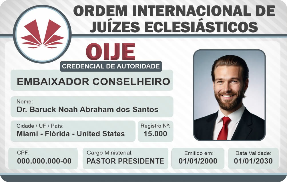 Credencial Ordem Internacional de Juizes Eclesiásticos