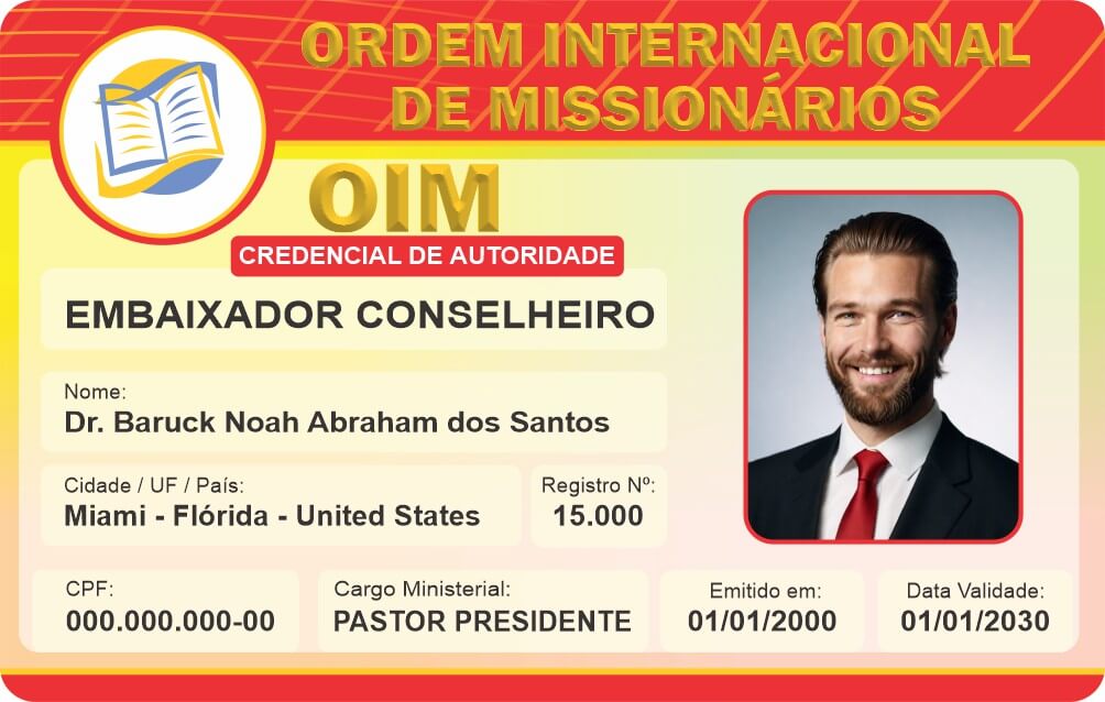 Credencial Ordem Internacional de Missionários