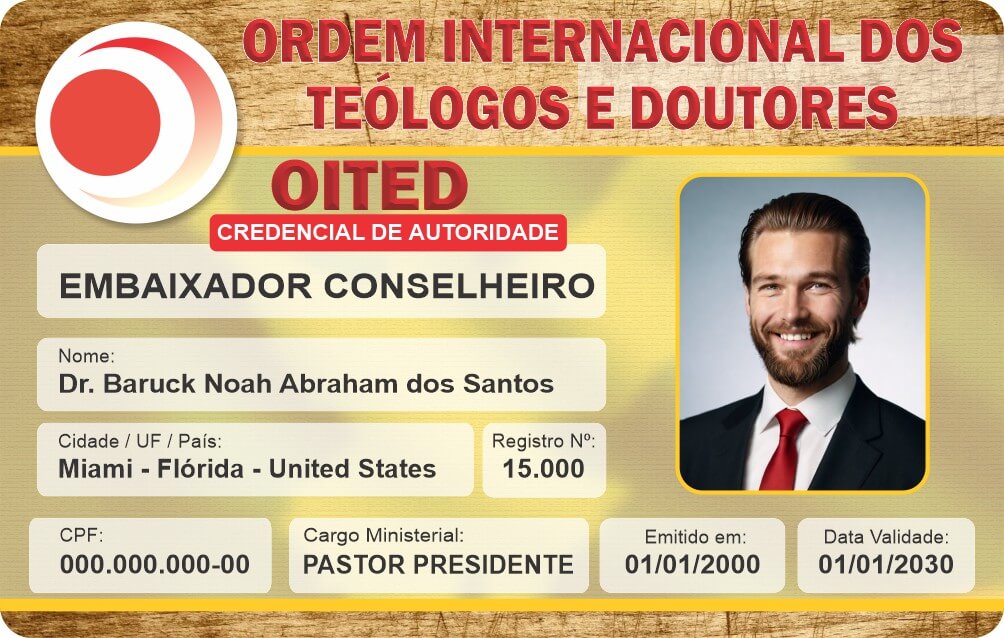 Credencial Ordem Internacional dos Teólogos e Doutores