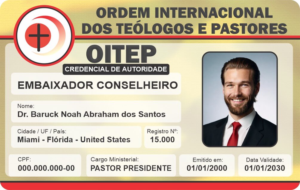 Credencial Ordem Internacional dos Teólogos e Pastores