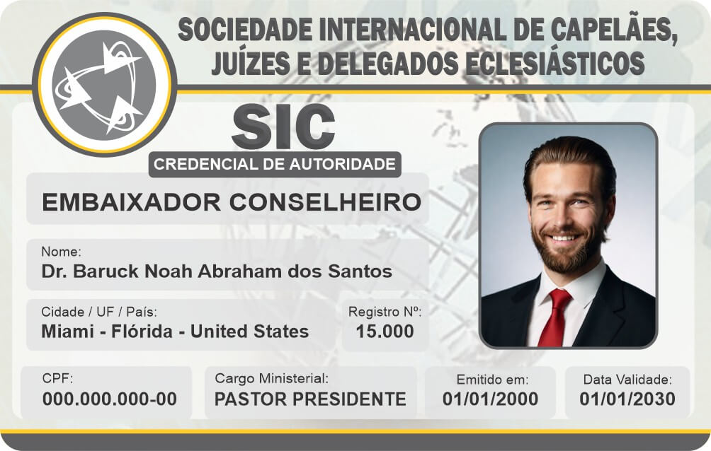 Credencial Sociedade Internacional de Capelães, Juizes e Delegados Eclesiásticos
